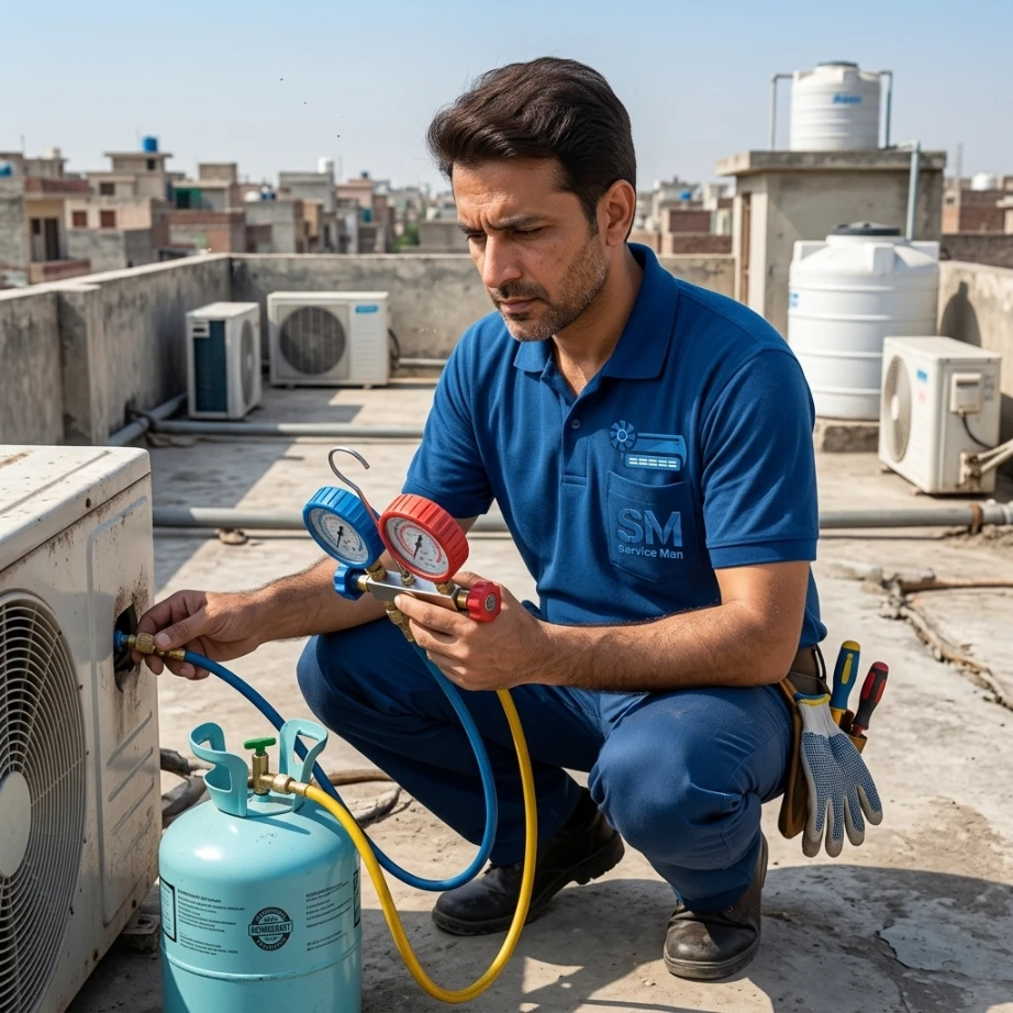 Service Man AC Repair Team